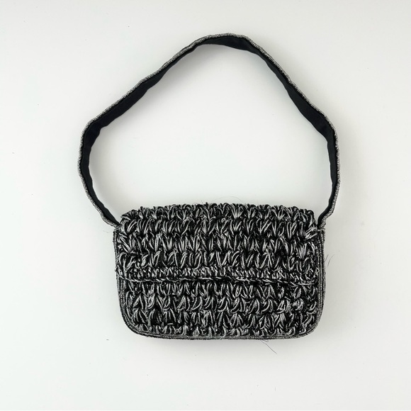 Anthropologie Fiona Bag Silver Black - Picture 2 of 10